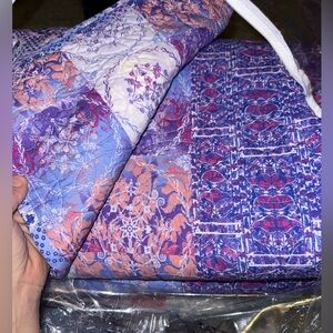 Tracy Porter Vibrant Patchwork Quilt in Purple and Orange - Quilt & 1 Sham